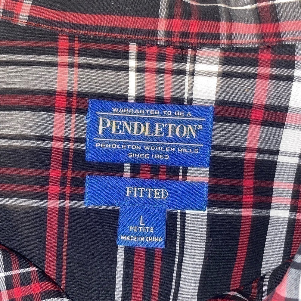 Pendleton fitted button down plaid shirt SIZE LP - image 3
